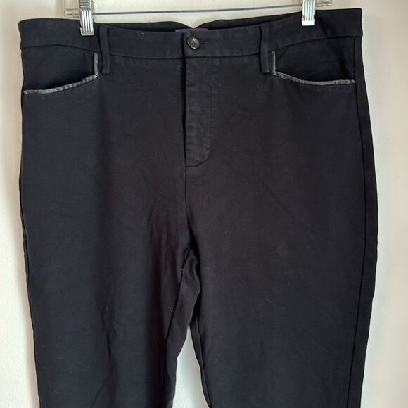 NYDJ Women’s black straight leg work dress pants stretch and comfortable size 12 - Picture 2 of 12